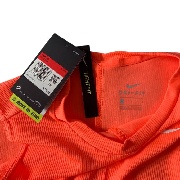 Nike Women’s Dri Fit Training Twist Crop Top Tank Athletic Ribbed Shirt- L- NWT - Picture 9 of 11